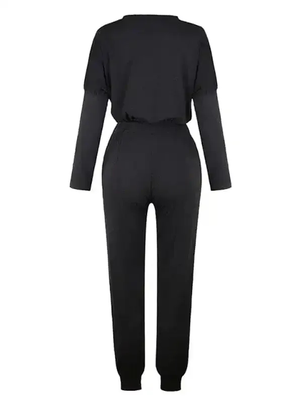 Women’s Loose Solid Color Long Sleeve Casual Suit